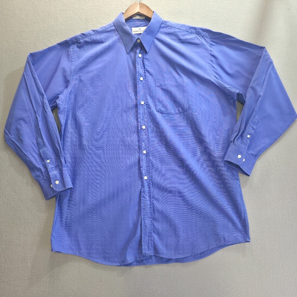 Pierre Balmain Men's‎ Blue Long Sleeve Button Up Dress Shirt Size 17-36/37